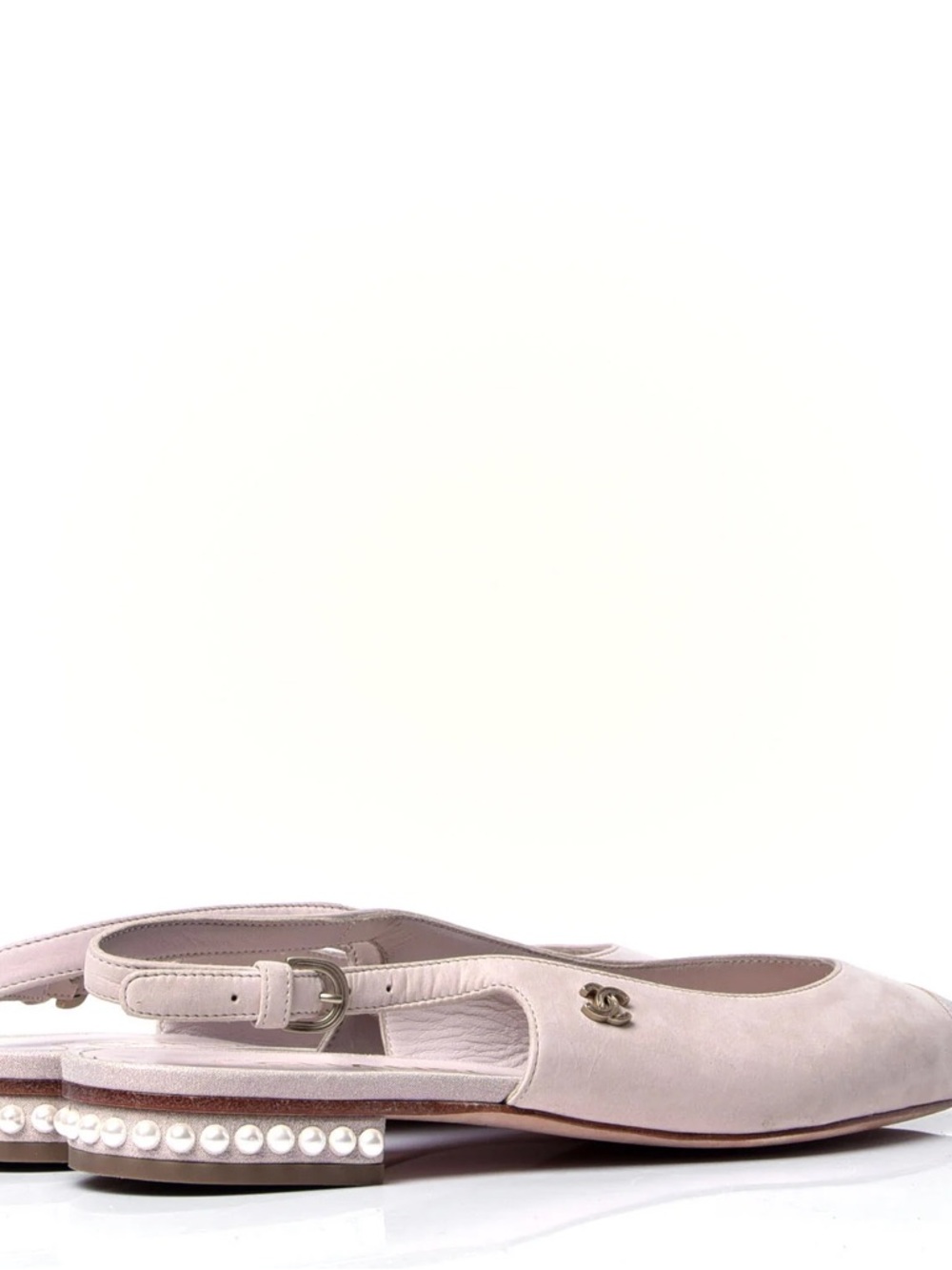 Chanel Beige Pointed Toe Slingback Flats vintage sz 39 - Picture 2 of 6